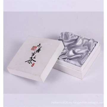 Caja de papel de embalaje de té impresa personalizada con tela de satén